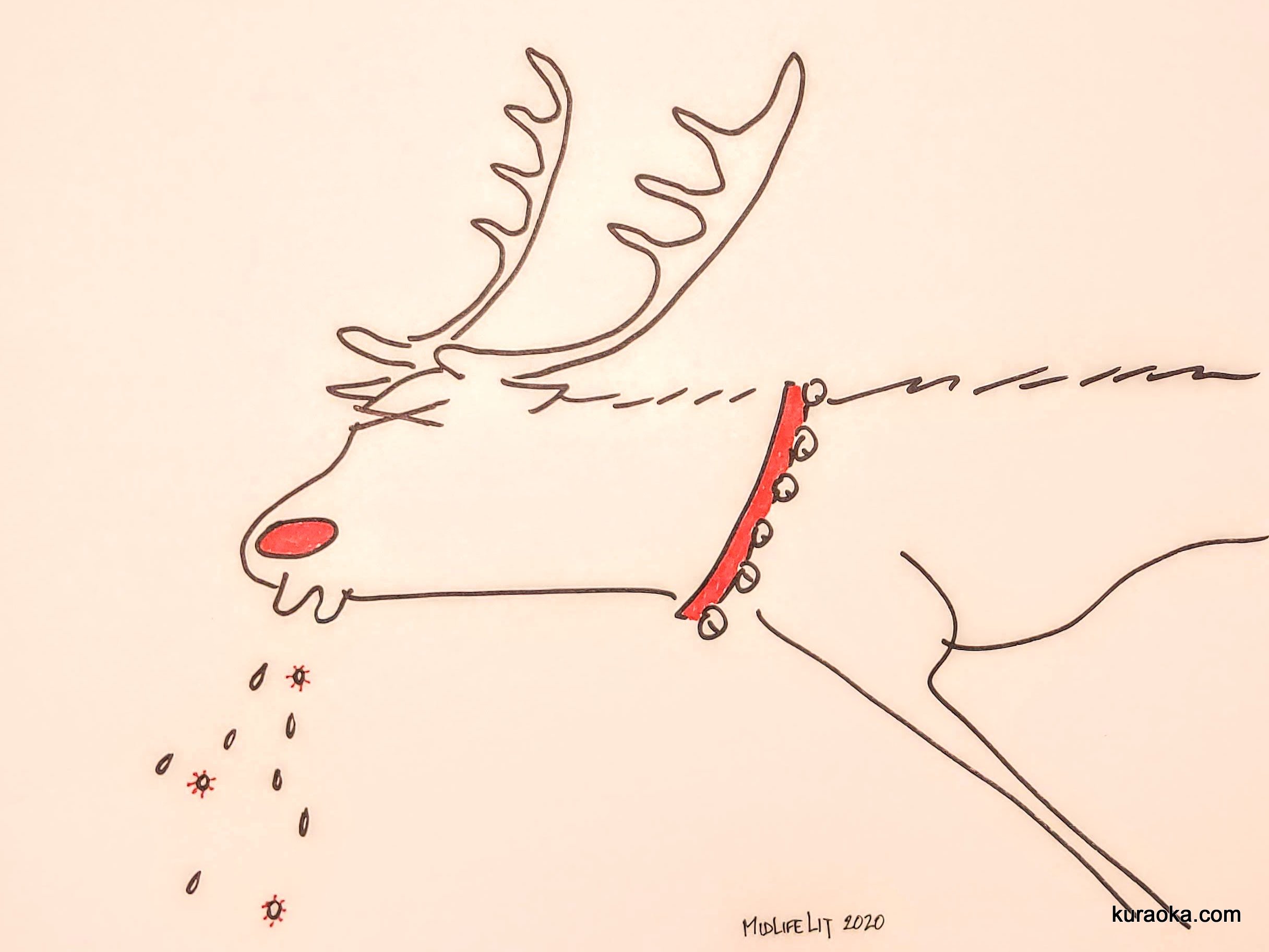 My drawing of a sneezing reindeer